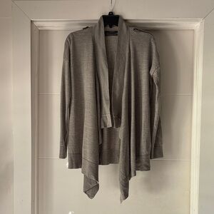 All Saints 100% Merino Wool Novara Light Gray Draped Cardigan szM